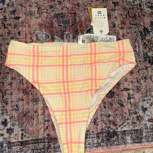 Billabong Plaid Bottoms in Yellow and Pink